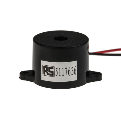 RS PRO 90dB Panel Mount Continuous Internal Piezo Buzzer, 33 x 23 x 17mm, 3V dc Min, 16V dc Max