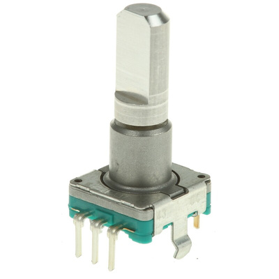 Alps Alpine 15 Pulse Incremental Mechanical Rotary Encoder with a 6 mm Flat Shaft, Through Hole