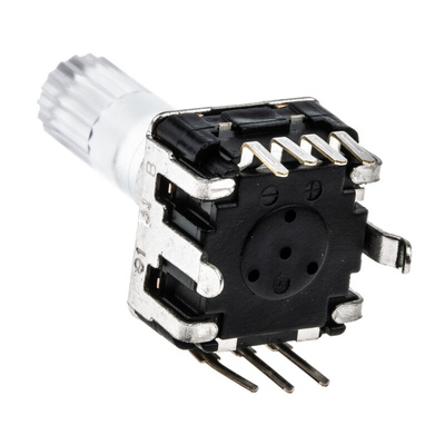 TE Connectivity 24 Pulse Incremental Mechanical Rotary Encoder with a 6.8 mm Knurl Shaft (Not Indexed), Through Hole