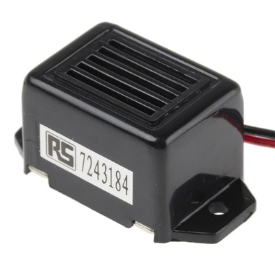 RS PRO 75dB Flange Mount Continuous Internal Magnetic Buzzer Component, 33.5 x 17 x 15.5mm, 9V dc Min, 15V dc Max