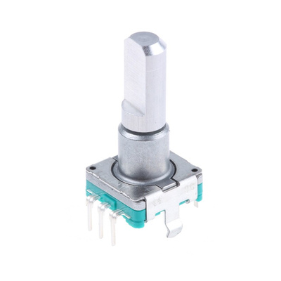 Alps Alpine 15 Pulse Incremental Mechanical Rotary Encoder with a 6 mm Flat Shaft (Not Indexed), Through Hole