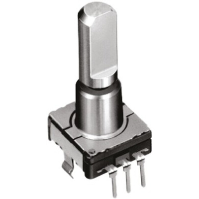 Alps Alpine 9 Pulse Incremental Mechanical Rotary Encoder with a 6 mm Flat Shaft (Not Indexed), Through Hole