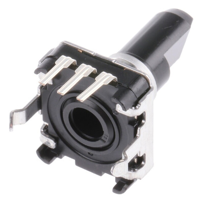 Alps Alpine 24 Pulse Incremental Mechanical Rotary Encoder with a 6 mm Flat Shaft (Not Indexed), Through Hole