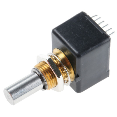 Bourns 512 Pulse Incremental Mechanical Rotary Encoder with a 6.34 mm Plain Shaft (Indexed), Bracket Mount