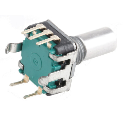 Bourns 24 Pulse Incremental Mechanical Rotary Encoder with a 6 mm Flat Shaft (Not Indexed), Through Hole