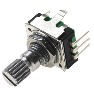 Bourns 24 Pulse Incremental Mechanical Rotary Encoder with a 6 mm Knurl Shaft (Not Indexed), Through Hole