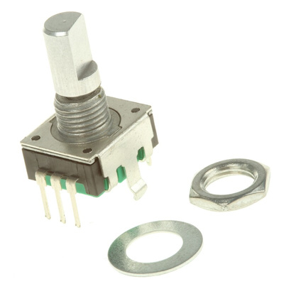 Bourns 24 Pulse Incremental Mechanical Rotary Encoder with a 6 mm Flat Shaft (Not Indexed), Through Hole