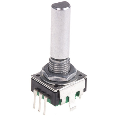 Bourns 24 Pulse Incremental Mechanical Rotary Encoder with a 6 mm Flat Shaft (Not Indexed)
