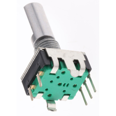 Bourns 24 Pulse Incremental Mechanical Rotary Encoder with a 6 mm Flat Shaft (Not Indexed), Through Hole