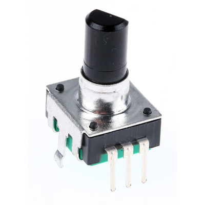 Bourns 24 Pulse Incremental Mechanical Rotary Encoder with a 6 mm Flat Shaft (Not Indexed), Through Hole