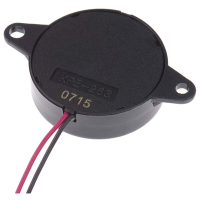 RS PRO 85dB Panel Mount Continuous Internal Piezo Buzzer, 30 (Dia.) x 10mm, 3V dc Min, 30V dc Max