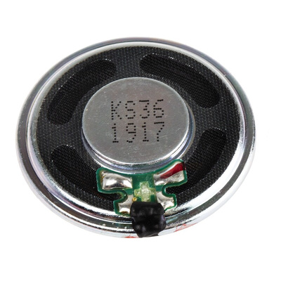 RS PRO 8Ω 1W Miniature Speaker 36mm Dia. , 36 (Dia.) x 4.8mm