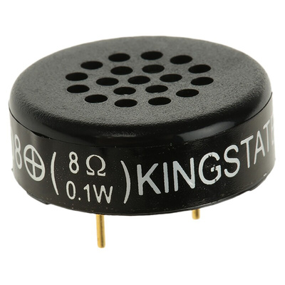 RS PRO 8Ω 0.1W Miniature Speaker 23mm Dia. , 3.3mm Lead Length, 23 (Dia.) x 8.4mm