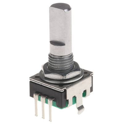 Bourns 24 Pulse Incremental Mechanical Rotary Encoder with a 6 mm Flat Shaft (Not Indexed), Through Hole
