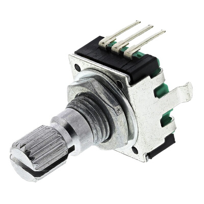 Bourns 24 Pulse Incremental Mechanical Rotary Encoder with a 6 mm Knurl Shaft (Indexed), Through Hole