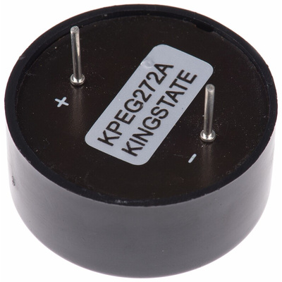 RS PRO 95dB Through Hole Continuous Internal Piezo Buzzer, 31.5 (Dia.) x 14.4mm, 3V dc Min, 20V dc Max