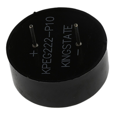 RS PRO 75dB Through Hole Continuous Internal Piezo Buzzer, 23.3 (Dia.) x 6.5mm, 3V dc Min, 20V dc Max