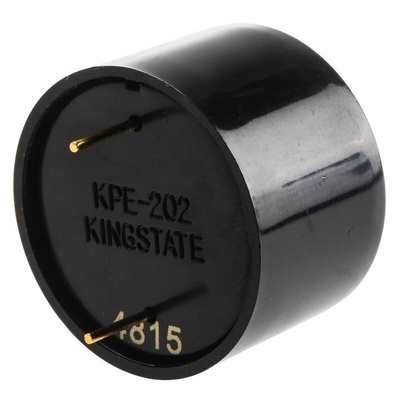 RS PRO 78dB Through Hole Continuous Internal Piezo Buzzer, 23.8 (Dia.) x 16mm, 3V dc Min, 20V dc Max