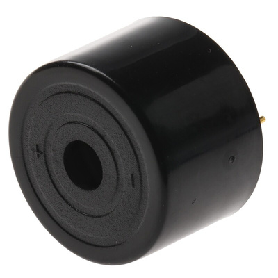 RS PRO 78dB Through Hole Continuous Internal Piezo Buzzer, 23.8 (Dia.) x 16mm, 3V dc Min, 20V dc Max