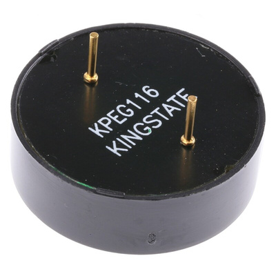 RS PRO 90dB Through Hole Continuous External Piezo Buzzer, 30 (Dia.) x 10mm, 30V ac Max
