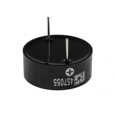RS PRO 95dB Through Hole Continuous Internal Piezo Buzzer, 23.5 (Dia.) x 9.5mm, 3V dc Min, 30V dc Max