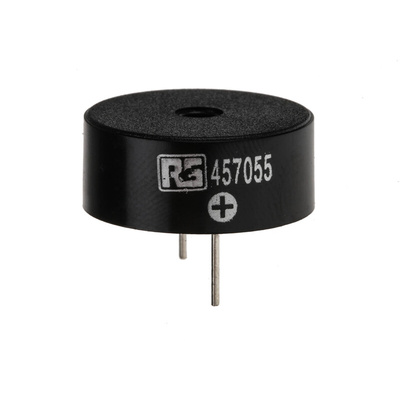 RS PRO 95dB Through Hole Continuous Internal Piezo Buzzer, 23.5 (Dia.) x 9.5mm, 3V dc Min, 30V dc Max