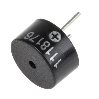 RS PRO 75dB PCB Mount Continuous Internal Magnetic Buzzer Component, 9.6 x 5mm, 2V dc Min, 3V dc Max