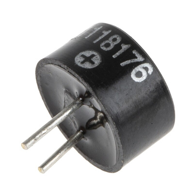 RS PRO 75dB PCB Mount Continuous Internal Magnetic Buzzer Component, 9.6 x 5mm, 2V dc Min, 3V dc Max