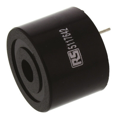 RS PRO 80dB Through Hole Continuous Internal Piezo Buzzer, 24 (Dia.) x 18mm, 3V dc Min, 16V dc Max
