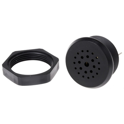Sonitron 94dB Panel Mount Continuous Internal Piezo Buzzer, 36.5 x 19mm, 3.5V dc Min, 9V dc Max