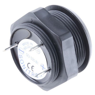 Sonitron 86dB Panel Mount Multifunction Internal Piezo Buzzer, 36.5 x 26mm, 5V dc Min, 35V dc Max
