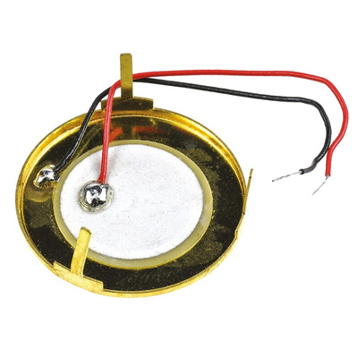 RS PRO 85dB Panel Mount Continuous External Piezo Buzzer, 22 (Dia.) x 4.5mm, 1V dc Min, 30V dc Max
