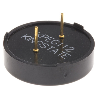 Kingstate 92dB Through Hole Continuous External Piezo Buzzer, 24 (Dia.) x 7.3mm, 30V ac Max