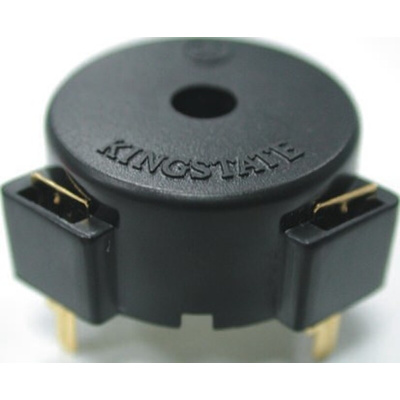 Kingstate 85dB Through Hole Continuous External Piezo Buzzer, 23 (Dia.) x 11mm, 3V dc Min, 20V dc Max