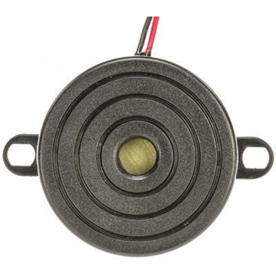 RS PRO 92dB Panel Mount Continuous Internal Piezo Buzzer, 32 (Dia.) x 13.5mm, 8V dc Min, 18V dc Max