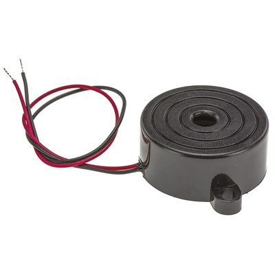 RS PRO 92dB Panel Mount Continuous Internal Piezo Buzzer, 32 (Dia.) x 13.5mm, 8V dc Min, 18V dc Max