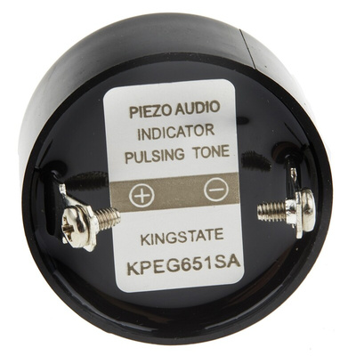 RS PRO 80dB Panel Mount Fast Pulse Internal Piezo Buzzer, 42.5 (Dia.) x 33mm, 6V dc Min, 28V dc Max