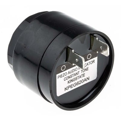 RS PRO 87dB Panel Mount Continuous Internal Piezo Buzzer, 42.5 (Dia.) x 33mm, 60V ac/dc Min, 250V ac/dc Max