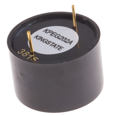 RS PRO 85dB Through Hole Continuous Internal Buzzer, 23.8 (Dia.) x 16mm, 3V dc Min, 20V dc Max