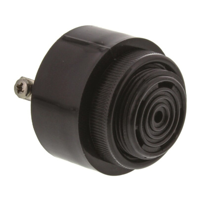 RS PRO 85dB Screw Mount Slow Pulse Internal Buzzer, 42.5 (Dia.) x 33mm, 6V ac/dc Min, 28V ac/dc Max