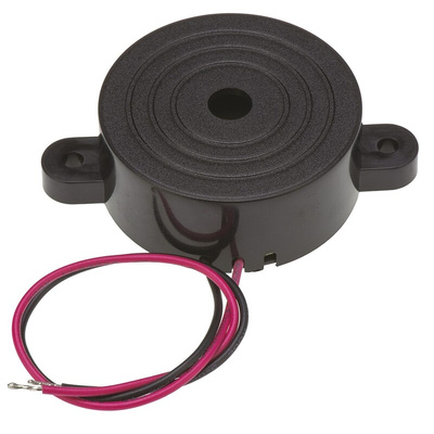 RS PRO 92dB Panel Mount Continuous Internal Buzzer, 14.8 (Dia.) x 16mm, 3V dc Min, 20V dc Max