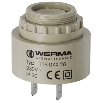 Werma 90dB Panel Mount Continuous Internal Piezo Buzzer, 43 x 38mm, 230V ac Max