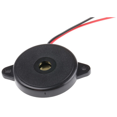 RS PRO 88dB Panel Mount Square Wave External Piezo Buzzer, 41 x 30 x 5.5mm, 1V ac Min, 30V ac Max