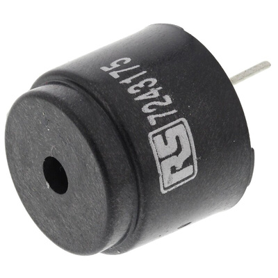 RS PRO 85dB PCB Mount Continuous Internal Magnetic Buzzer Component, 16 (Dia.) x 14mm, 4V dc Min, 8V dc Max