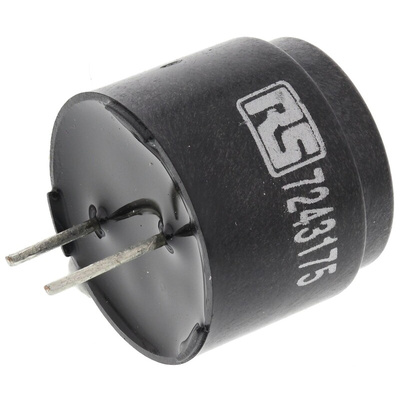 RS PRO 85dB PCB Mount Continuous Internal Magnetic Buzzer Component, 16 (Dia.) x 14mm, 4V dc Min, 8V dc Max