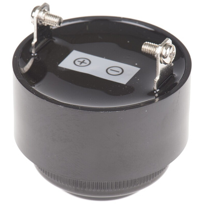 RS PRO 88dB Panel Mount Fast Pulse Internal Piezo Buzzer, 43 (Dia.) x 20mm, 6V dc Min, 28V dc Max