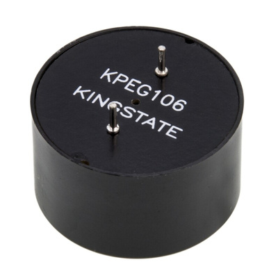 RS PRO 88dB Through Hole Square Wave External Piezo Buzzer, 22.8 (Dia.) x 13.5mm, 30V ac Max