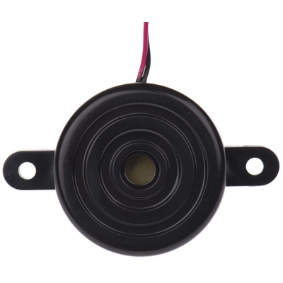 RS PRO 86dB Panel Mount Continuous Internal Piezo Buzzer, 33.7 (Dia.) x 14.5mm, 3V dc Min, 28V dc Max