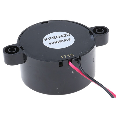 RS PRO 102dB Panel Mount Continuous Internal Piezo Buzzer, 41.8 (Dia.) x 22mm, 3V dc Min, 16V dc Max