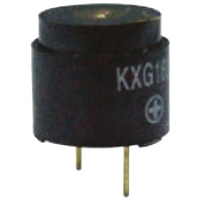 RS PRO 92dB PCB Mount Internal Magnetic Buzzer Component, 16 (Dia.) x 14mm, 4V Min, 7V Max